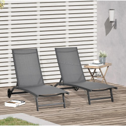 Set sezlonguri Outsunny 84G-088V01CG (Dark Grey)