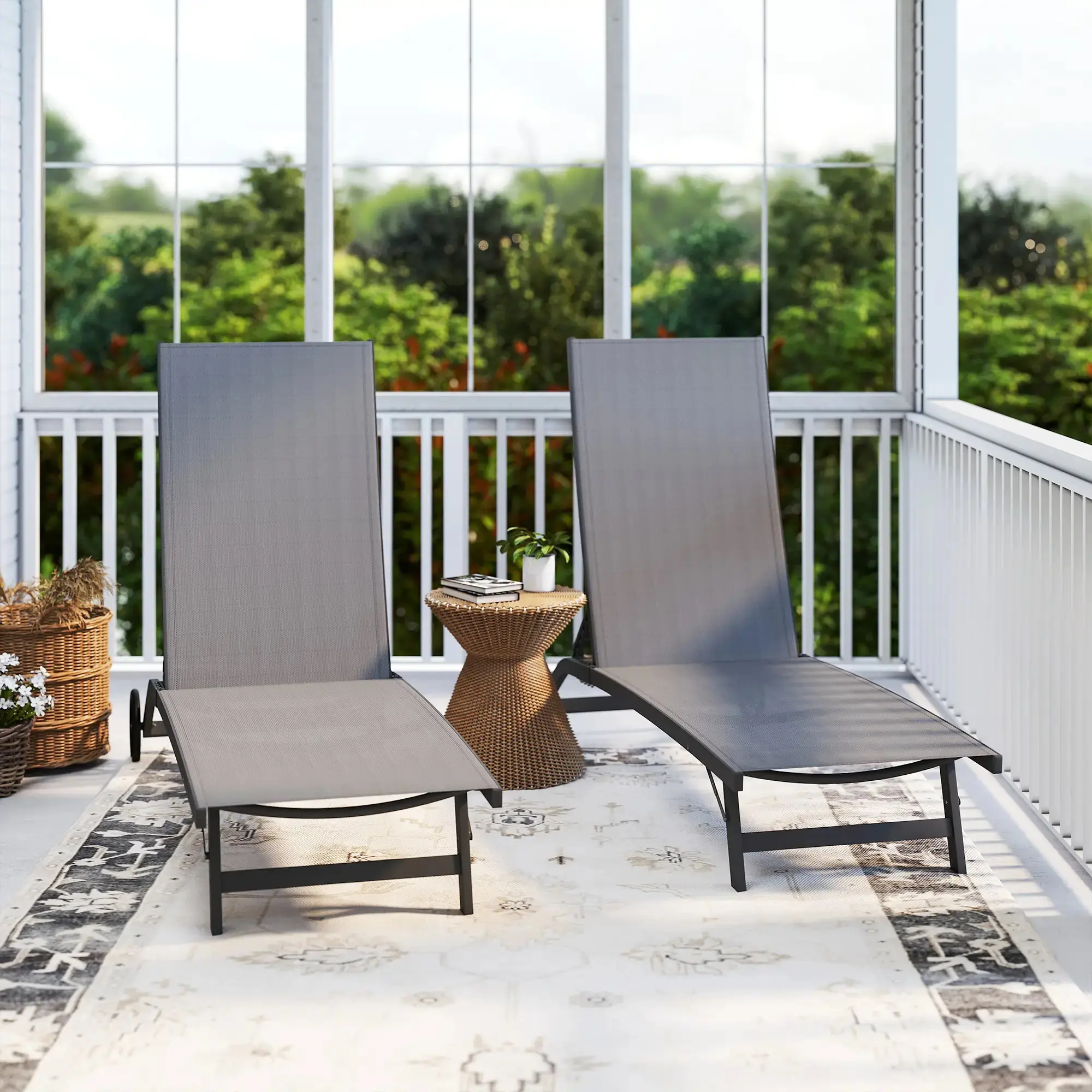 Комплект шезлонгов Outsunny 84G-088V01CG (Dark Grey) - 8