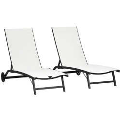 Комплект шезлонгов Outsunny 84G-088V01CW (Cream White) Thumb