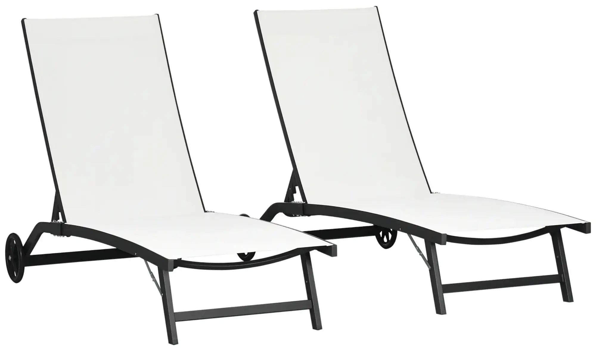 Комплект шезлонгов Outsunny 84G-088V01CW (Cream White) - 2