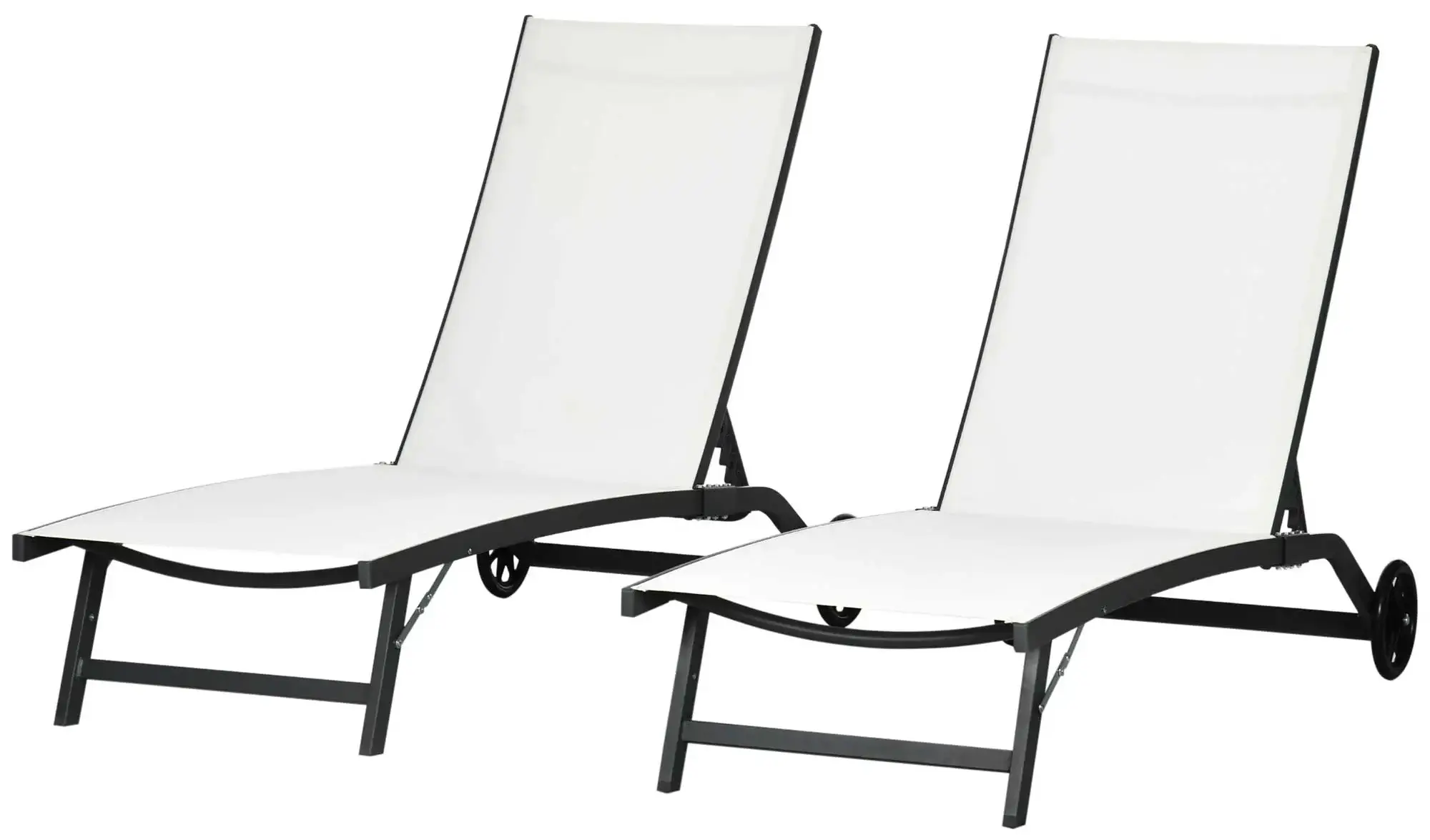 Комплект шезлонгов Outsunny 84G-088V01CW (Cream White) - 3