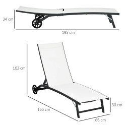 Комплект шезлонгов Outsunny 84G-088V01CW (Cream White) Thumb