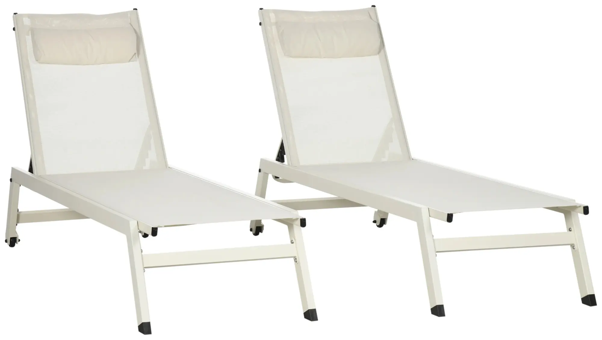 Комплект шезлонгов Outsunny 84G-105V01CW (Cream White) - 2
