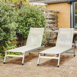 Комплект шезлонгов Outsunny 84G-105V01CW (Cream White) Thumb