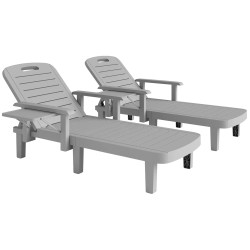 Комплект шезлонгов Outsunny 84G-789V01LG (Light Grey) Thumb