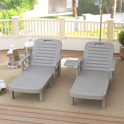 Set sezlonguri Outsunny 84G-789V01LG (Light Grey)