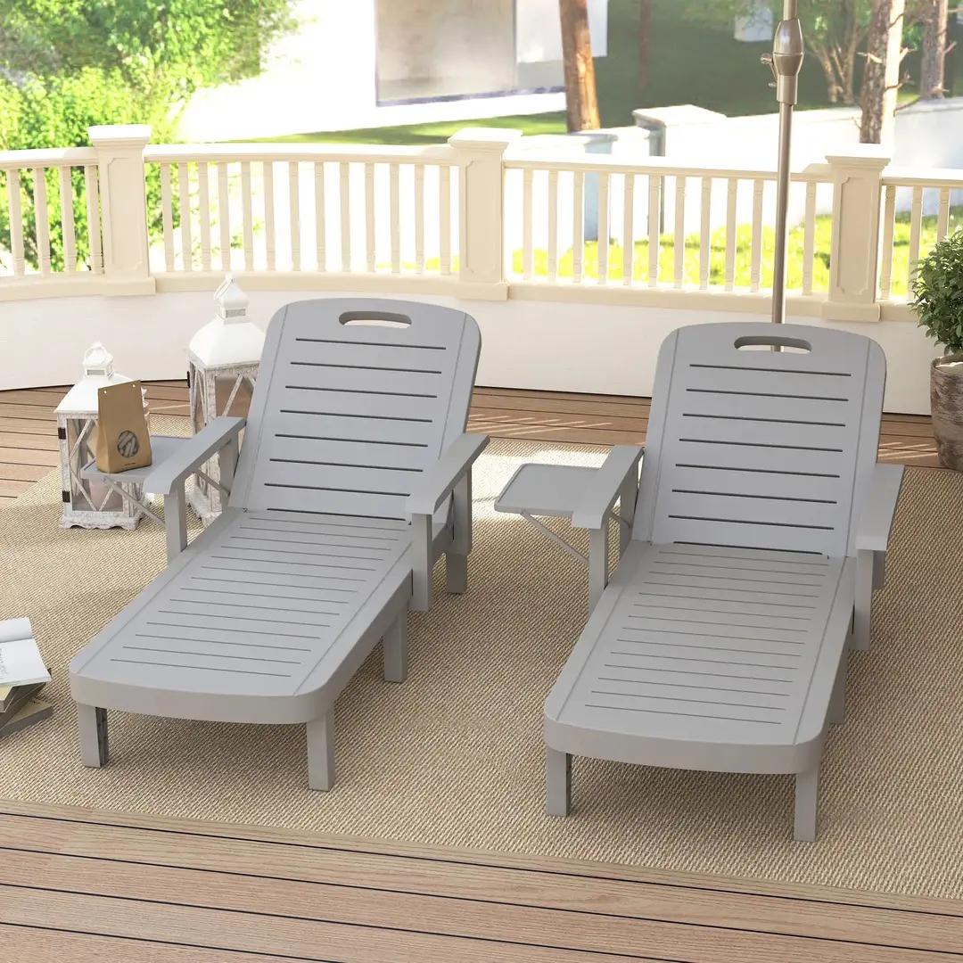 Комплект шезлонгов Outsunny 84G-789V01LG (Light Grey)