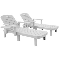 Комплект шезлонгов Outsunny 84G-789V01WT (White) Thumb