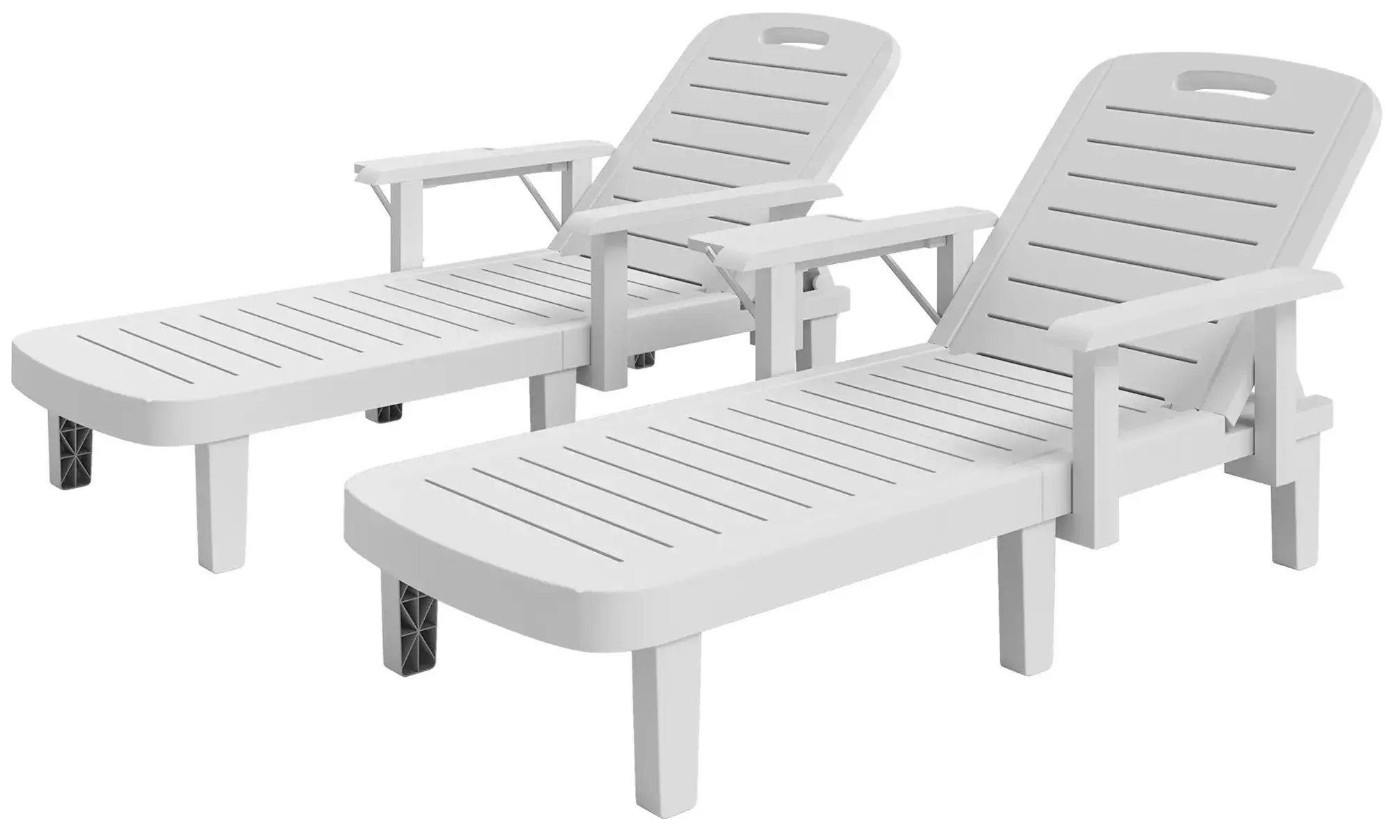 Комплект шезлонгов Outsunny 84G-789V01WT (White) - 3