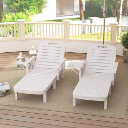 Set sezlonguri Outsunny 84G-789V01WT (White)