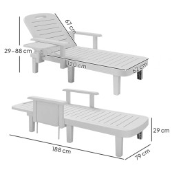 Комплект шезлонгов Outsunny 84G-789V01WT (White) Thumb