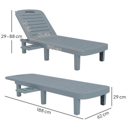 Комплект шезлонгов Outsunny 84G-793V00CG (Dark Grey) Thumb