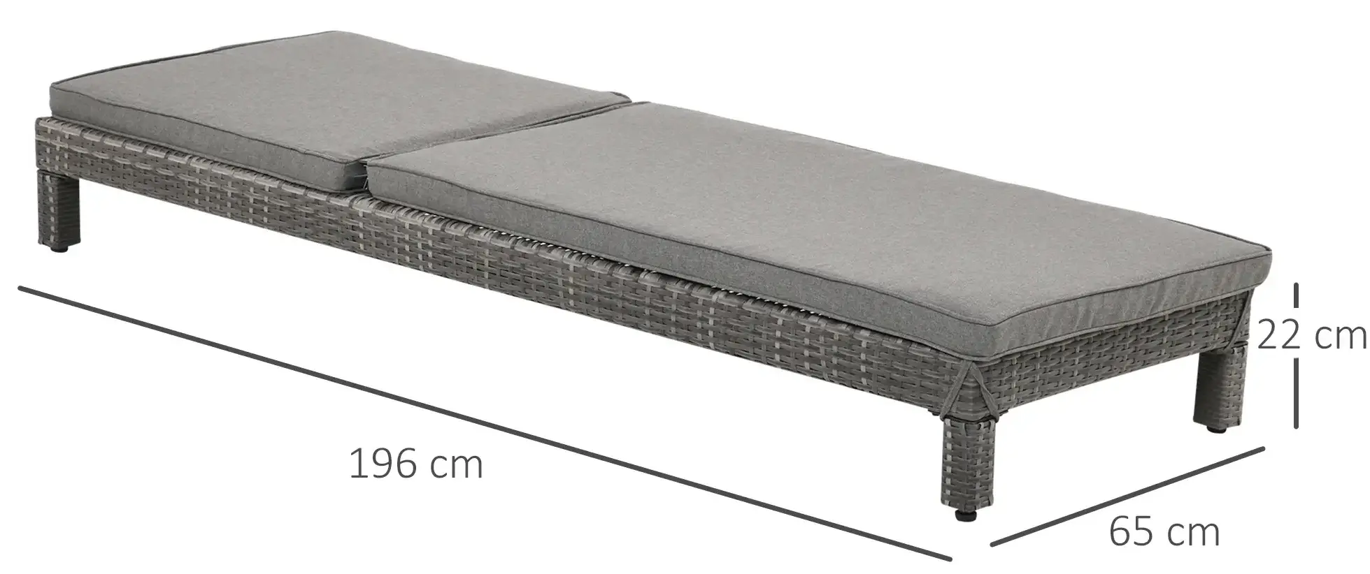 Комплект шезлонгов Outsunny 862-019GY (Grey) - 3