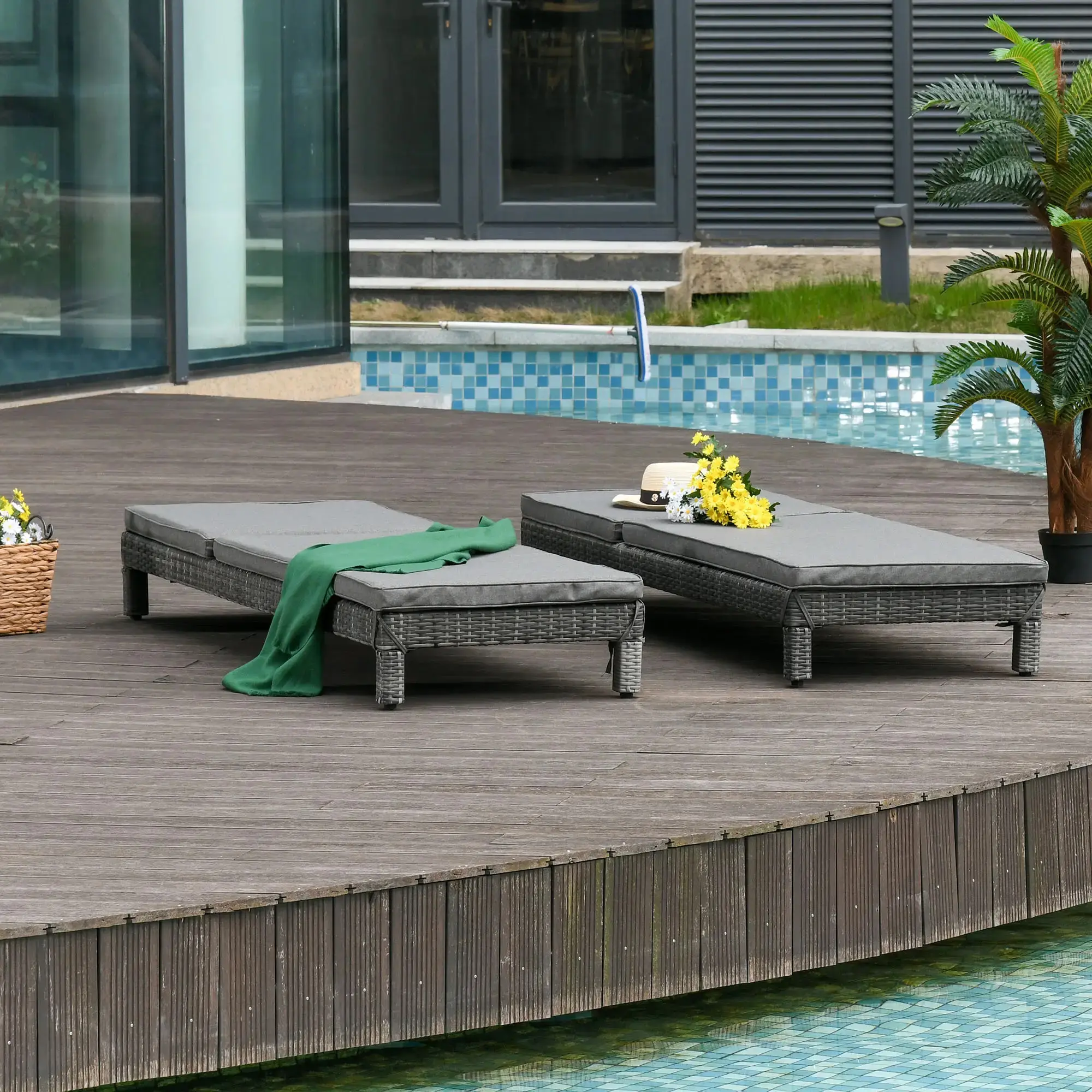Комплект шезлонгов Outsunny 862-019GY (Grey) - 8