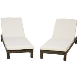 Комплект шезлонгов Outsunny 862-019V00BN (Brown/Cream White) Thumb