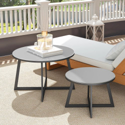 Set masute cafea de gradina Outsunny 83B-260V00GY (Grey/Black)