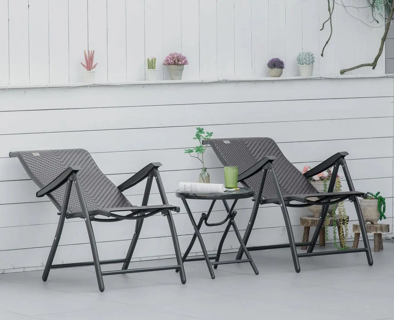 Set scaune de gradina Outsunny 861-056 (Red/Black)