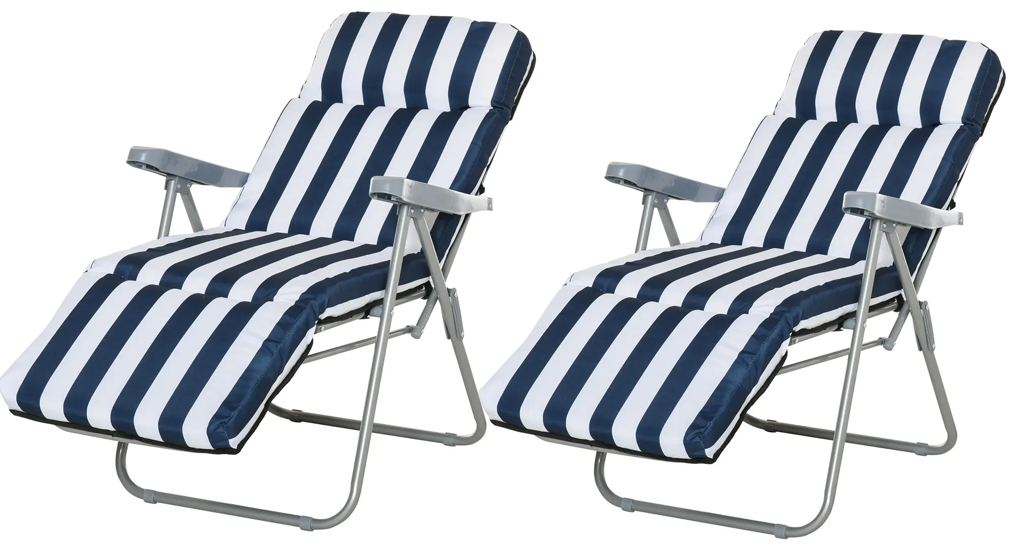 Set de sezlonguri Outsunny 01-0712 (White/Blue)