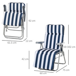 Set de sezlonguri Outsunny 01-0712 (White/Blue) Thumb