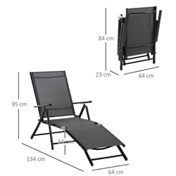 Set de sezlonguri Outsunny 84B-916 (Black) Thumb
