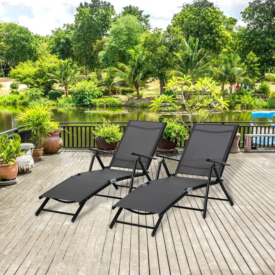 Set de sezlonguri Outsunny 84B-916 (Black)