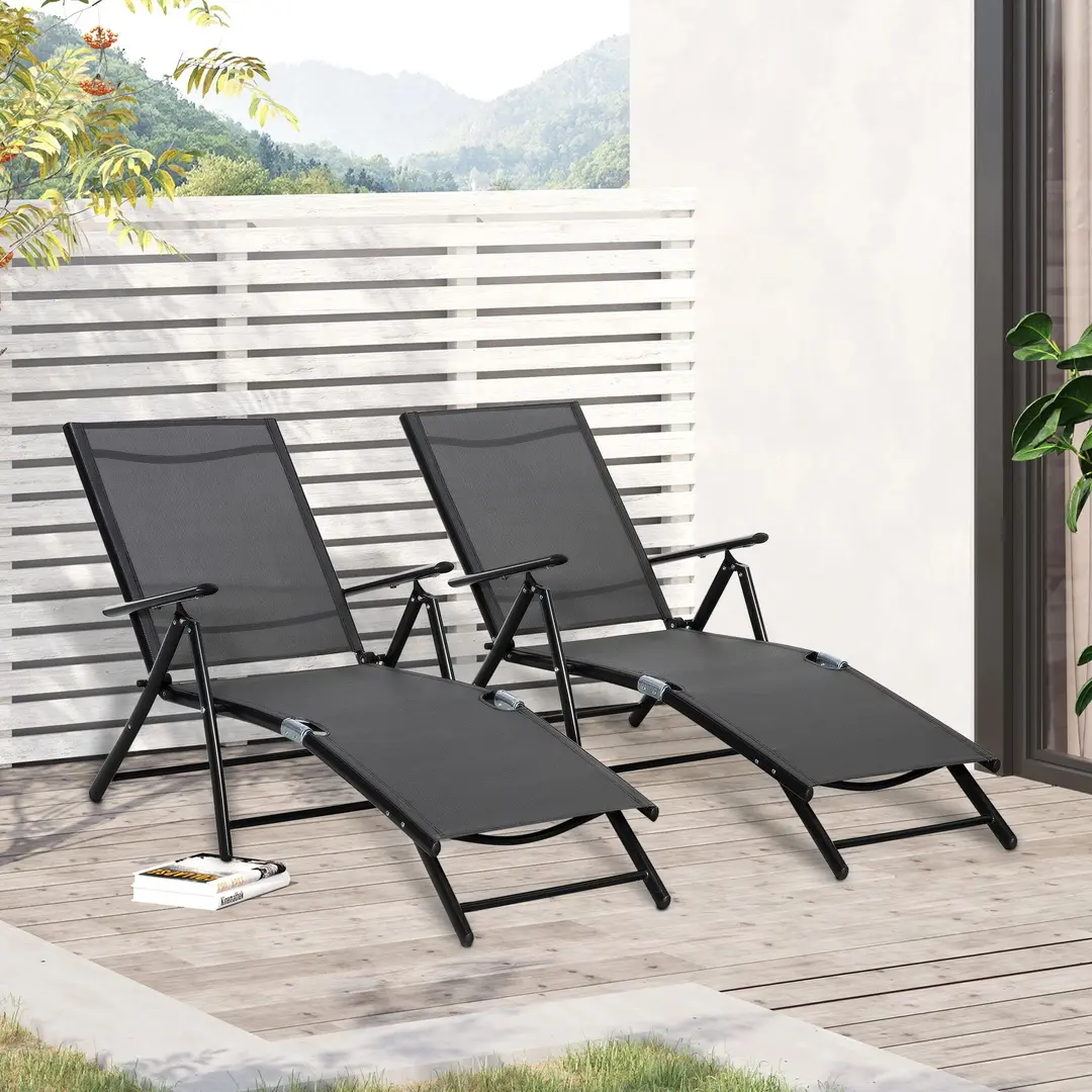 Set de sezlonguri Outsunny 84B-916 (Black)