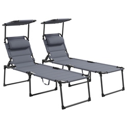 Set de sezlonguri Outsunny 84G-371V00GY (Grey) Thumb