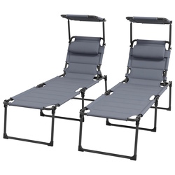 Set de sezlonguri Outsunny 84G-371V00GY (Grey) Thumb