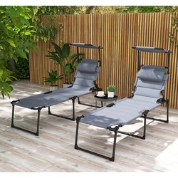Set de sezlonguri Outsunny 84G-371V00GY (Grey)