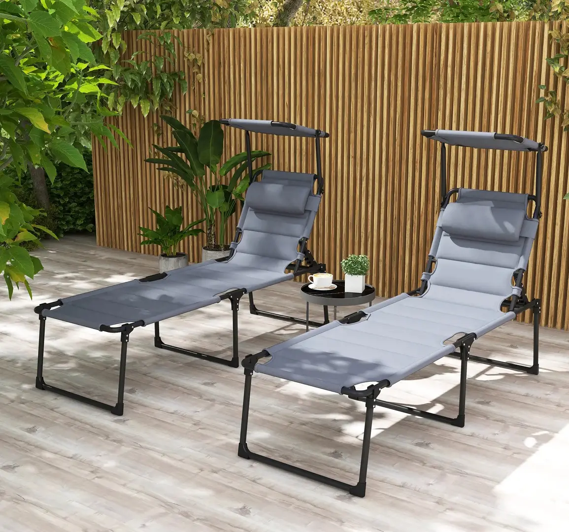 Set de sezlonguri Outsunny 84G-371V00GY (Grey)