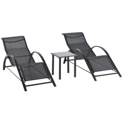 Набор шезлонгов со столиком Outsunny 84B-570BK (Grey/Black) Thumb