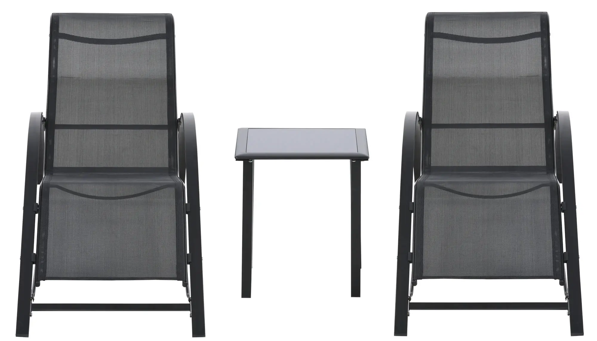 Набор шезлонгов со столиком Outsunny 84B-570BK (Grey/Black) - 3