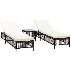 Set de sezlonguri cu masuta Outsunny 862-068V00MB (Brown/Beige) Thumb