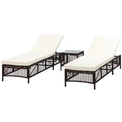 Set de sezlonguri cu masuta Outsunny 862-068V00MB (Brown/Beige) Thumb