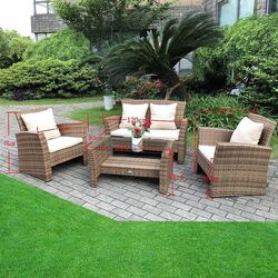 Set mobilier de gradina Procart RTS014 (Biege/White) Thumb