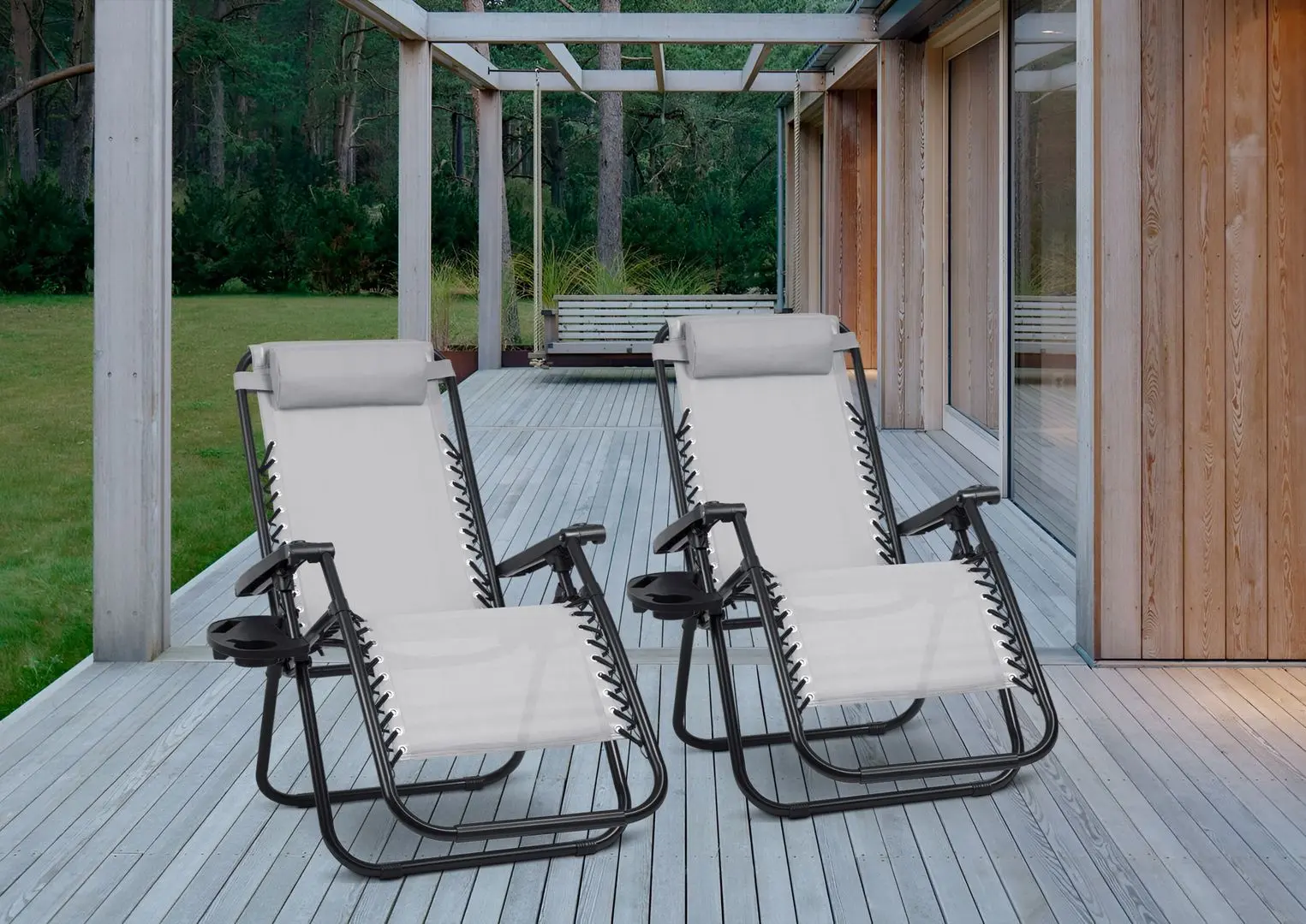 Set de șezlonguri Sofotel ChillWell 286201-2 (Light Grey/Black)