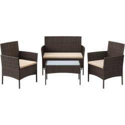 Set mobilier de gradina Songmics GGF004K05 (Brown/Taupe) Thumb