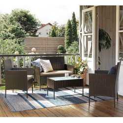 Set mobilier de gradina Songmics GGF004K05 (Brown/Taupe) Thumb