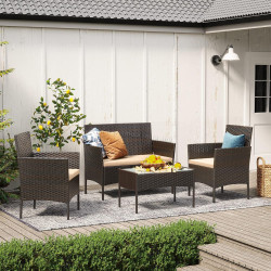 Set mobilier de gradina Songmics GGF004K05 (Brown/Taupe)