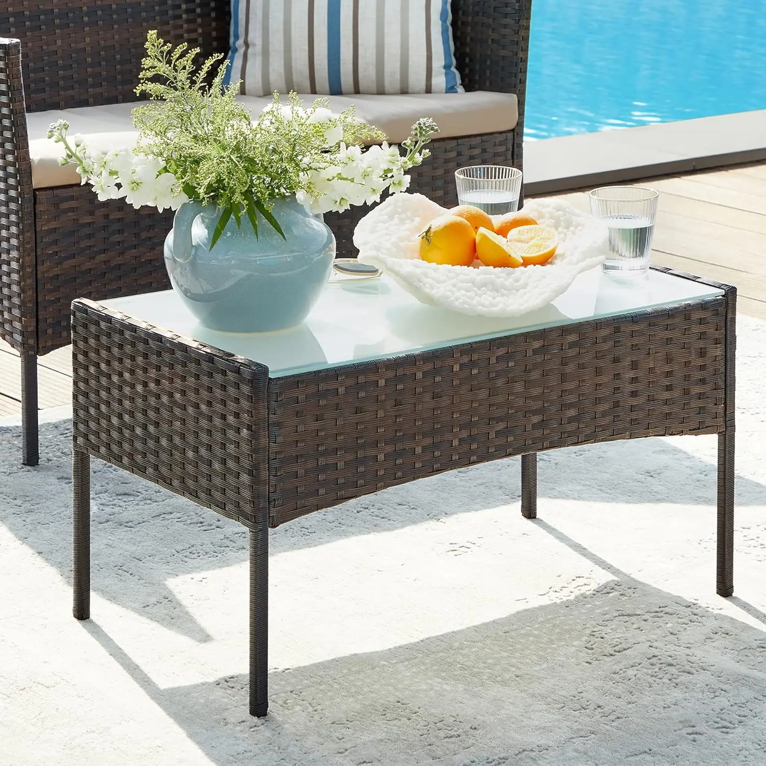 Set mobilier de gradina Songmics GGF004K05 (Brown/Taupe) - 4