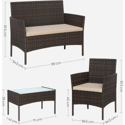Set mobilier de gradina Songmics GGF004K05 (Brown/Taupe) Thumb