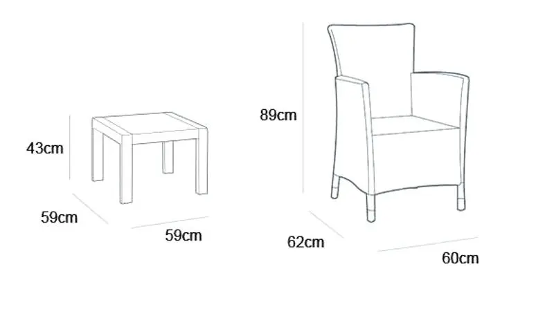 Set mobilier de gradina Strend Pro Rosario (Brown/Warm) - 3