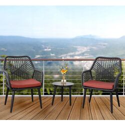 Set mobilier de gradina Waltz Square F5519 (Black/Terracotta)