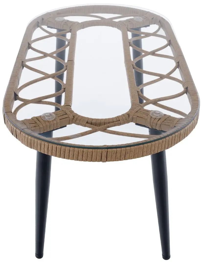 Set mobilier de gradina Tempo Kondela Araly (Natural/Beige/Black)