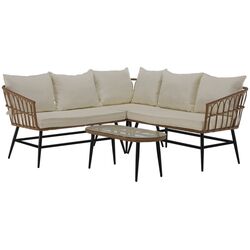 Set mobilier de gradina Tempo Kondela Araly (Natural/Beige/Black) Thumb