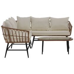 Set mobilier de gradina Tempo Kondela Araly (Natural/Beige/Black) Thumb