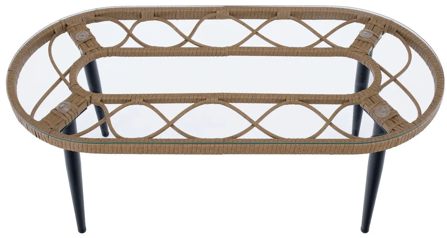 Set mobilier de gradina Tempo Kondela Araly (Natural/Beige/Black)