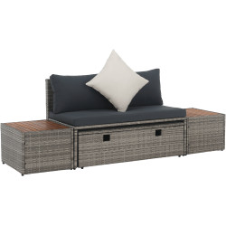 Set mobilier de gradina Tempo Kondela Debra (Gray/Natural) Thumb