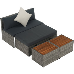 Set mobilier de gradina Tempo Kondela Debra (Gray/Natural) Thumb