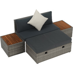 Set mobilier de gradina Tempo Kondela Debra (Gray/Natural) Thumb